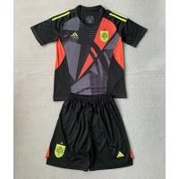 Camisa de time de futebol Espanha Goleiro Replicas 1º Equipamento Infantil Europeu 2024 Manga Curta (+ Calças curtas)